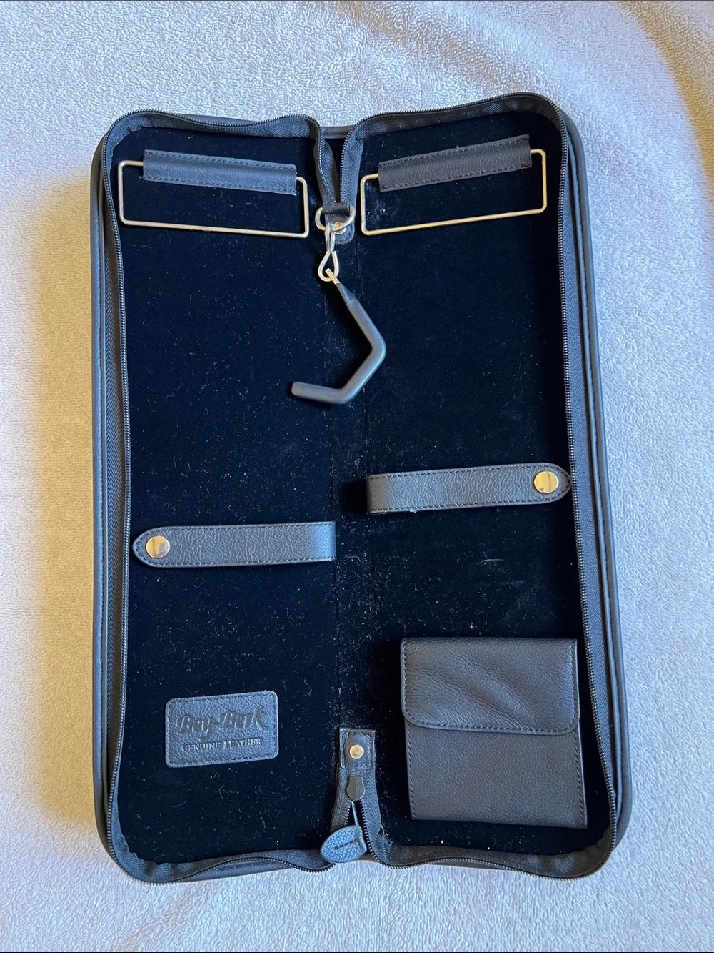 Black Leather Travel Tie Case